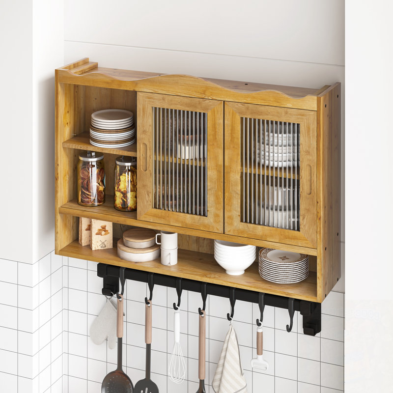 Armoire murale avec 2 portes coulissantes, Naturel