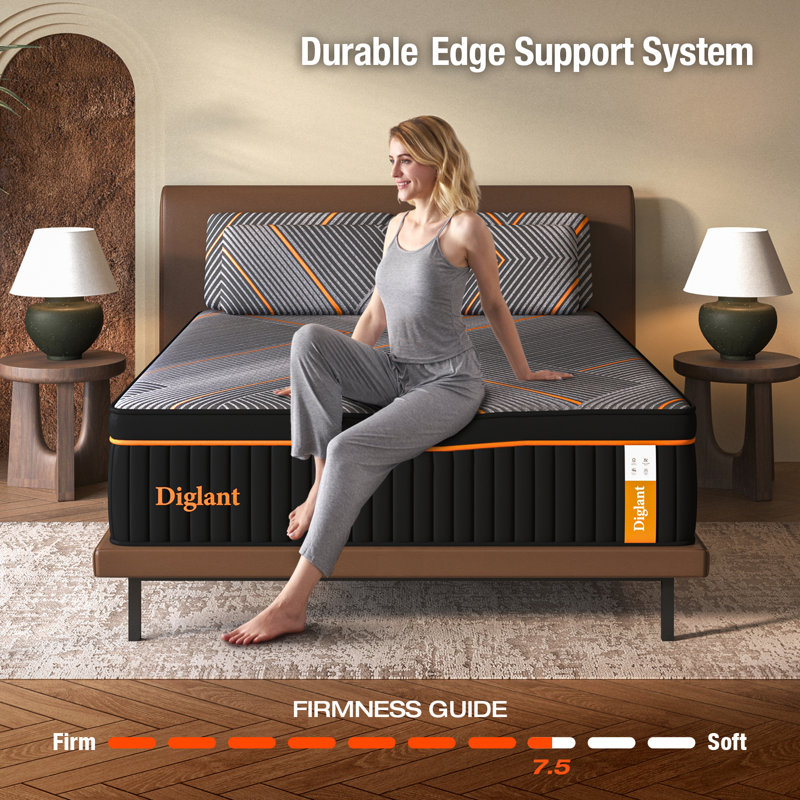 Matelas pour canapé-lit moelleux en mousse à mémoire de forme de 14 po Alwyn Home Perryman, Grand lit
