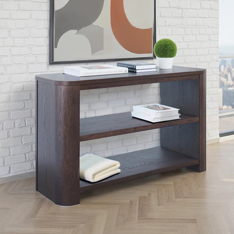 Console simple de style français, H 29,9 po x l 55,1 po x P 15,7 po, Marron foncé
