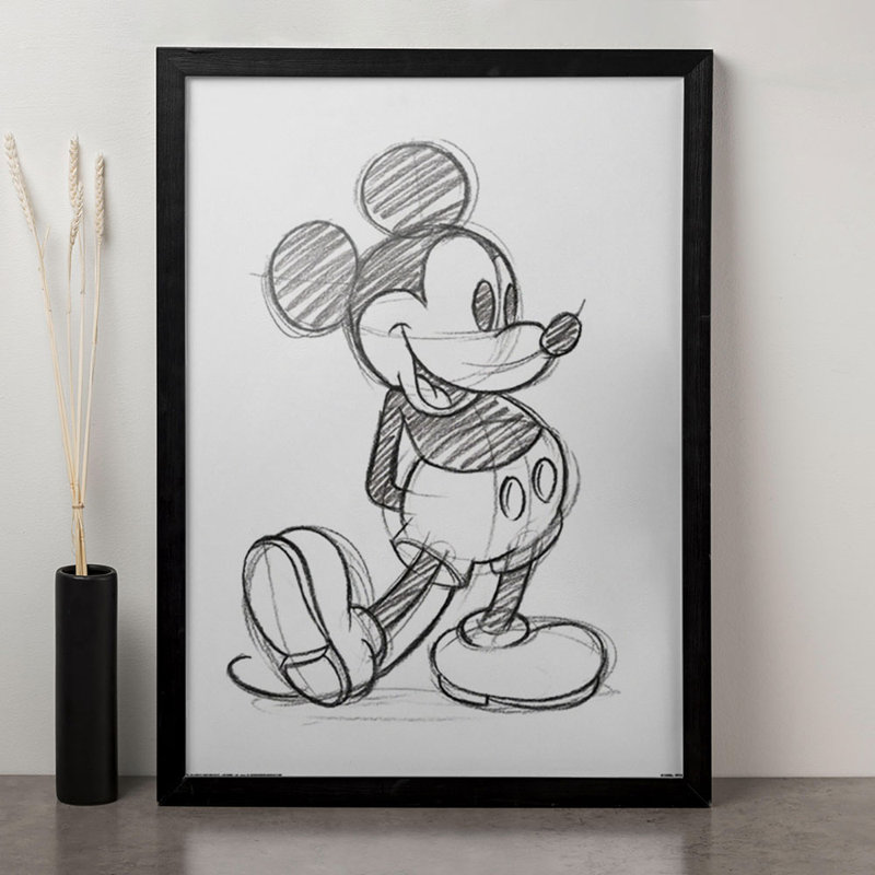 Mickey Mouse Sketched - Picture Frame Drawing