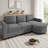 Modern L-shaped Sectional Sofa With Curved Chaise Lounge, Usb Ports And Side Storage Pockets-1920560788