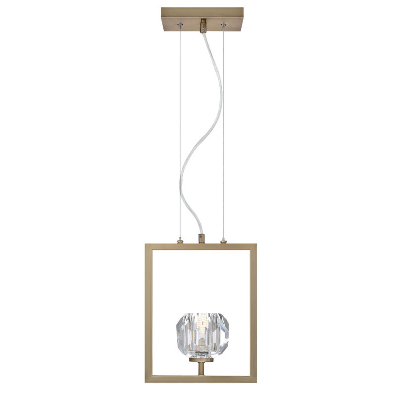 1 - Light Geometric Pendant, Brushed Brass