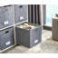 Bac de rangement en forme de cube pliable 13 x 15 avec porte-étiquette et poignées en métal-94532461