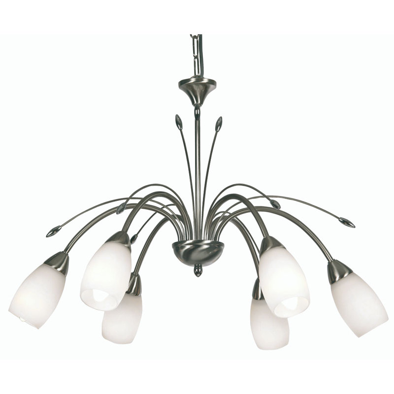 Bradwood 6 - Light Shaded Chandelier, Antique Chrome