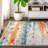 Lasley Contemporary POP Modern Abstract Brushstroke Cream/Blue Rug-909739033