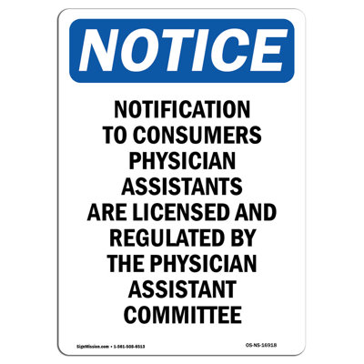 Notification to Consumers Physician Sign
