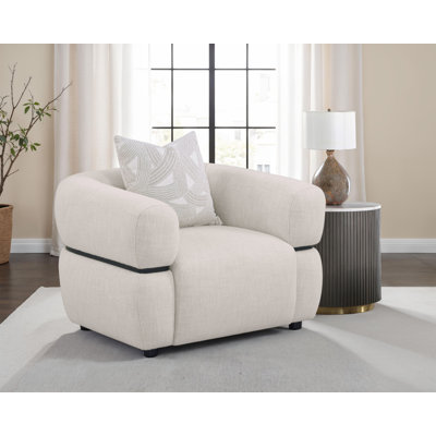 Fauteuil d'appoint rembourré en tissu Hlair beige