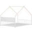 Lit de maison en métal - Structure solide, lumières, sans sommier blanc pour les pièces