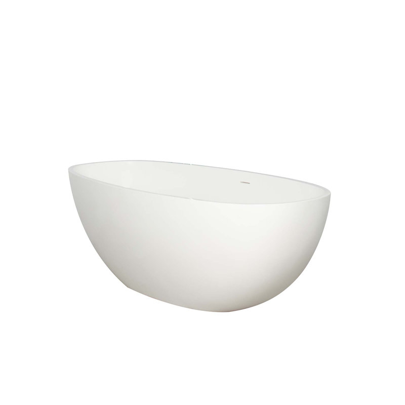 65.2" Freestanding Solid Surface Soaking Bathtub For Bathroom