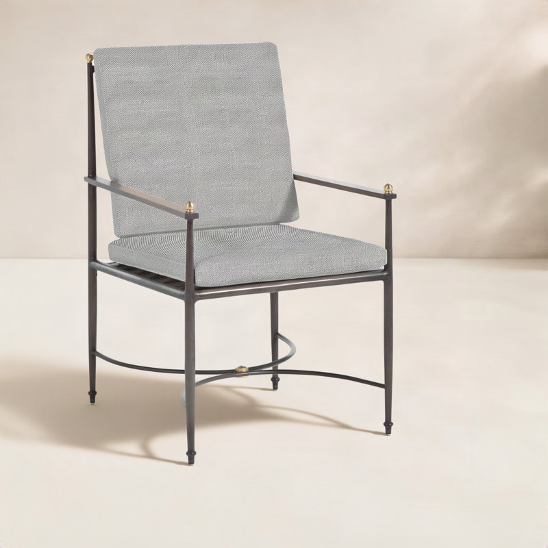 Roma Aluminum Arm Chair, Rollo Silver, Welt