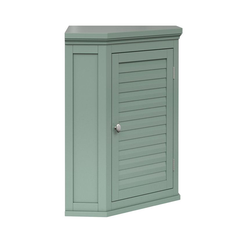 Glancy One Shutter Door Removable Wooden Wall Cabinet, Green