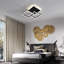 3-Light 65cm LED Flush Mount,Modern Dimmable LED Ceiling Light With Remote,Square Aluminum Frame