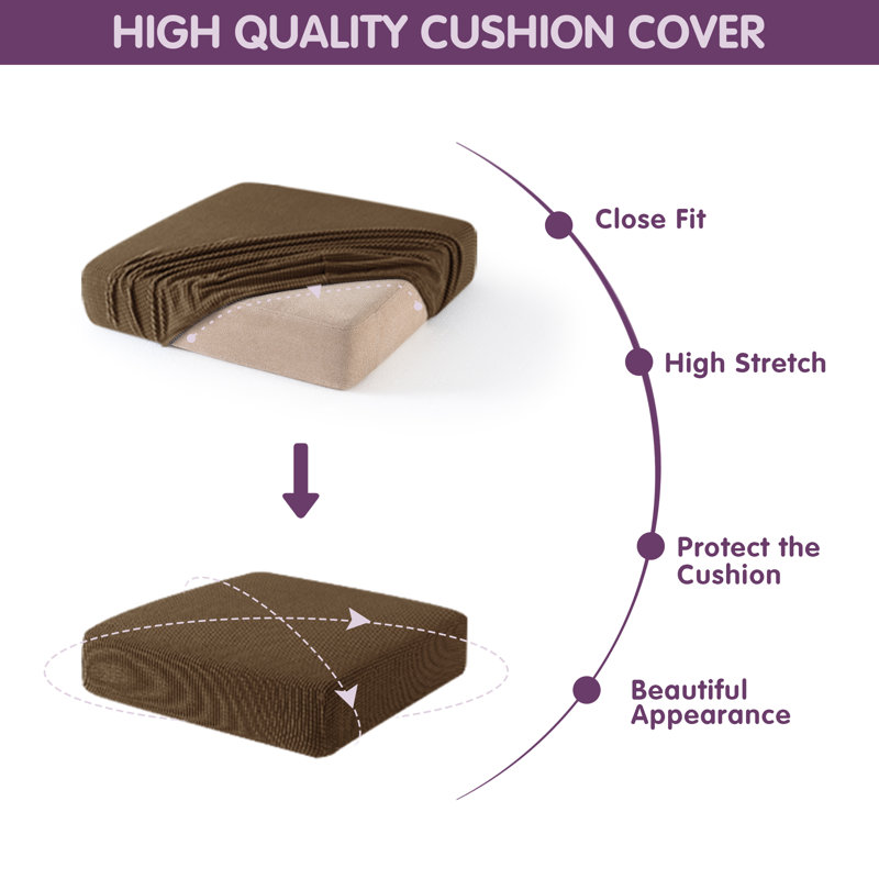 Housse pour causeuse à coussins carrés texturés, Mélange de polyester café