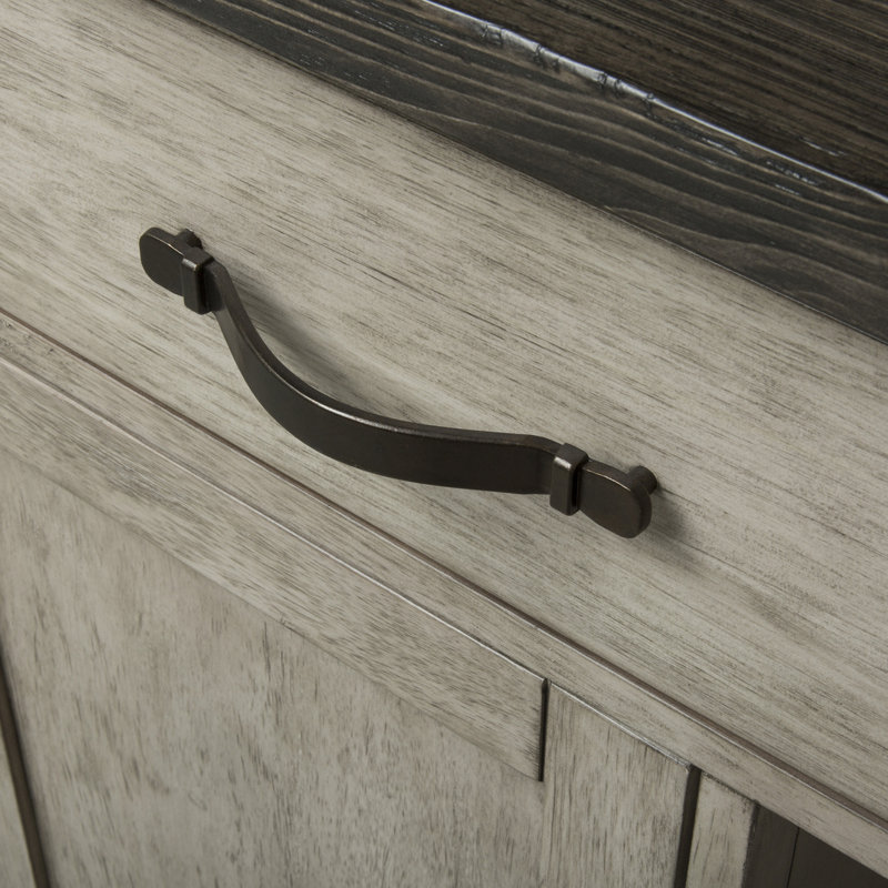 Vermelle Rustic White Sideboard w/ Wine Storage