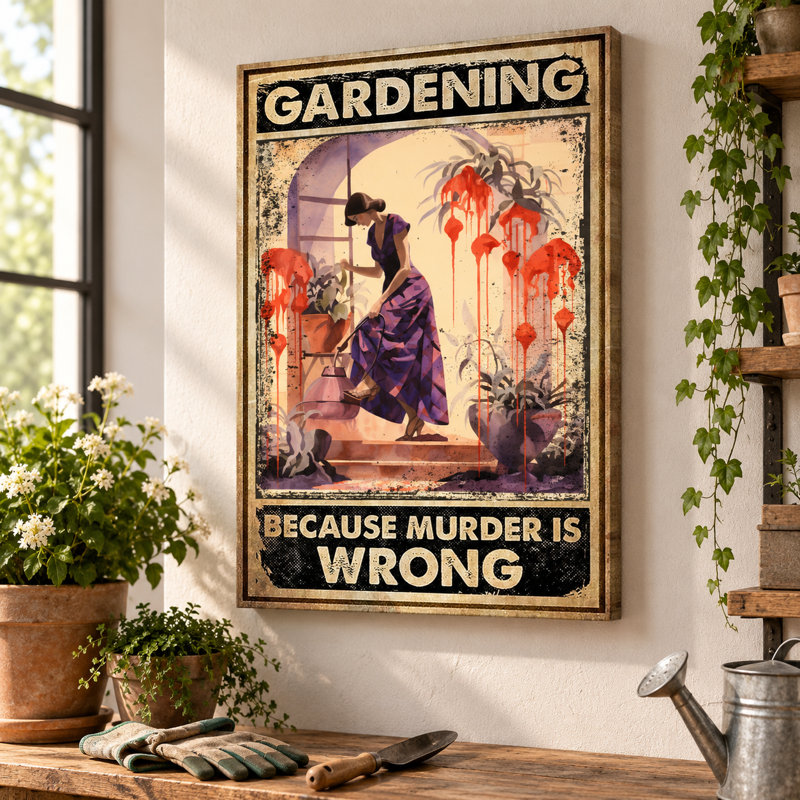 Art mural sur toile de jardinage "Plantes en pot", L 11 po x H 14 po