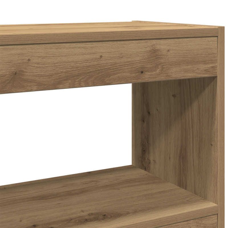 Book Cabinet Bookcase, (3 Shelves) 103cmH x 97cmW x 30cmD, Artisan oak