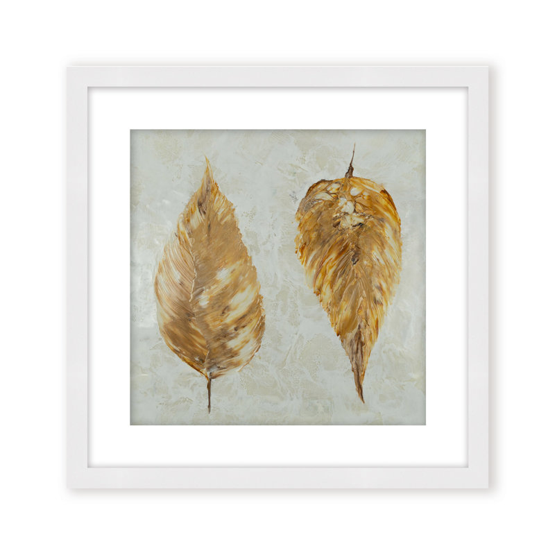 Nature Inspired "Autumn’s Gold" Canvas Wall Art By , 20" H x 20" W x 1.125" D, Framed Matted Print, White