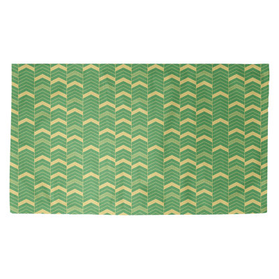 Tapis vert/jaune à chevrons lineed Stephenie
