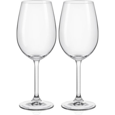 Ensemble de verres à vin en cristal Bohemia - Verres en cristal transparent de qualité supérieure de 15,2 oz Gastro - Verres à vin élégamment fabriqués pour vin rouge ou blanc, lavables au lave-vaisselle, ensemble de 2