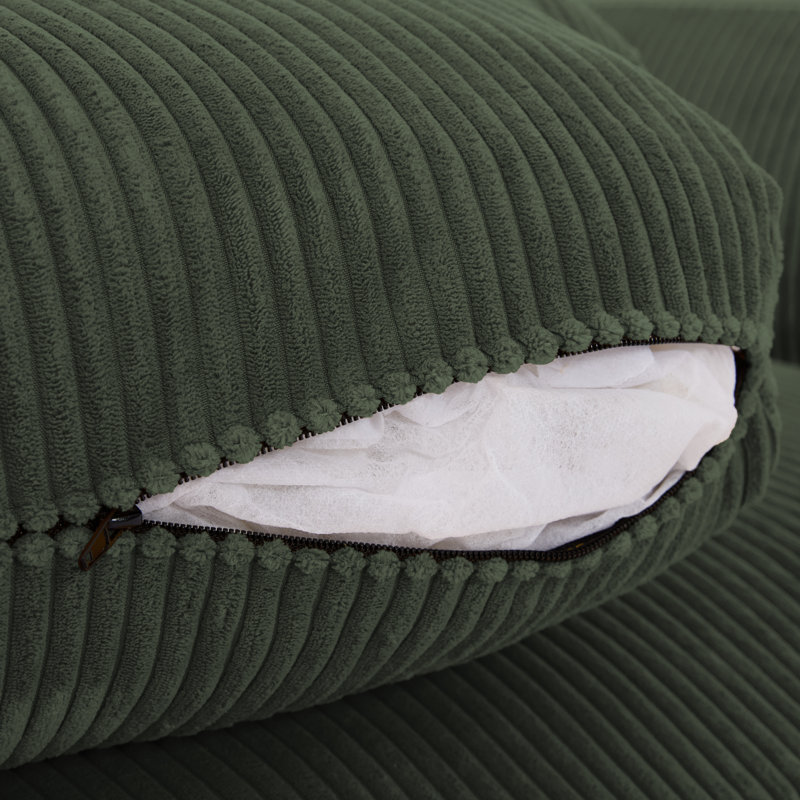 Ainara Bentura 227.9Cm Square Arms Sofa, Green