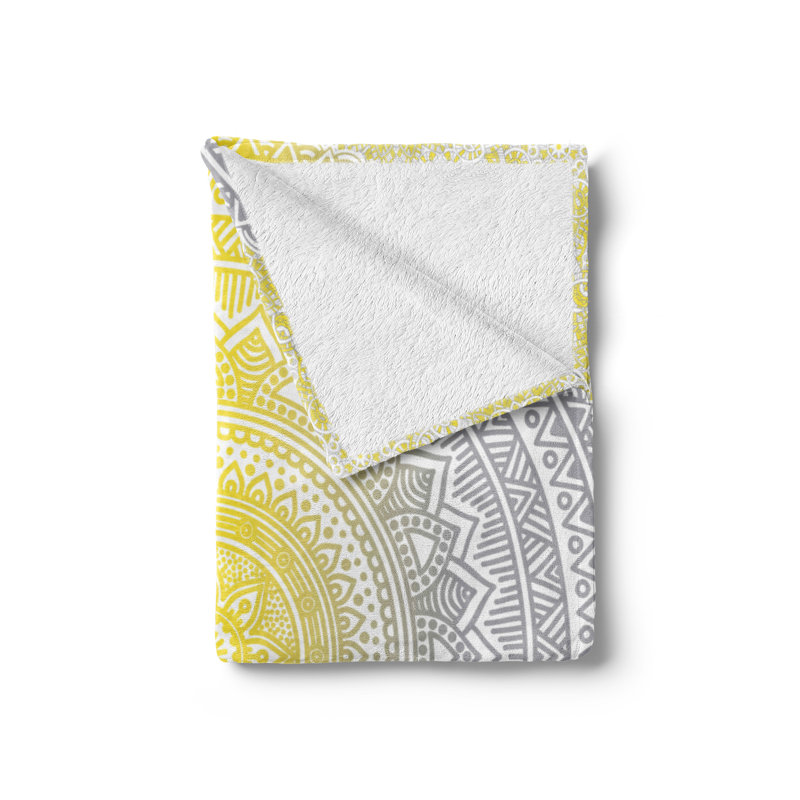 Hand Woven Throw Blanket, 60" x 80", Gray Yellow
