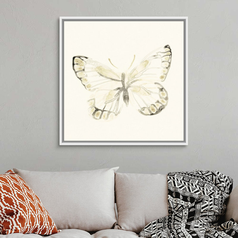 «Sepia Butterfly Impressions I» par Vess June Erica, reproduction d'art sur toile, H 38 po x l 38 po x P 2 po