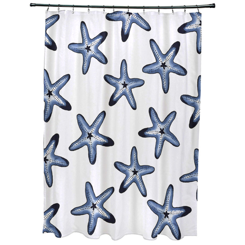 Rideau de douche simple Wilb Abraham, Bleu