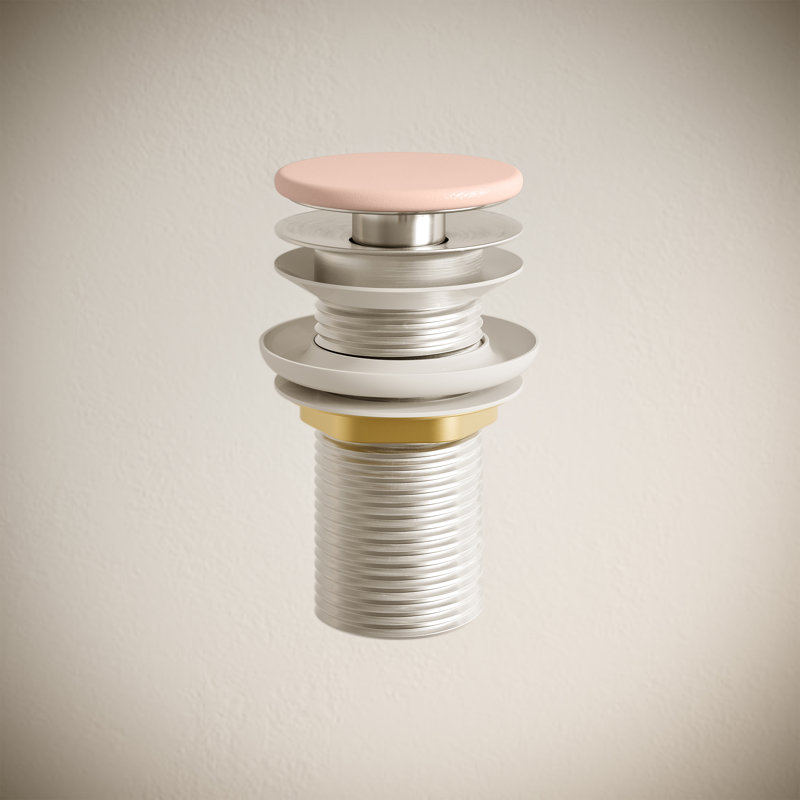 Lisse Concrete Bathroom Sink Non-Overflow Pop Up Drain , Matte Blush