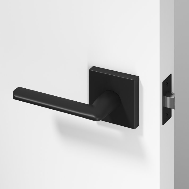 Mirra Passage Door Lever Modern Concealed Design For (Hall & Closet) – Sleek Minimalist Style in Matte Black, Matte Black