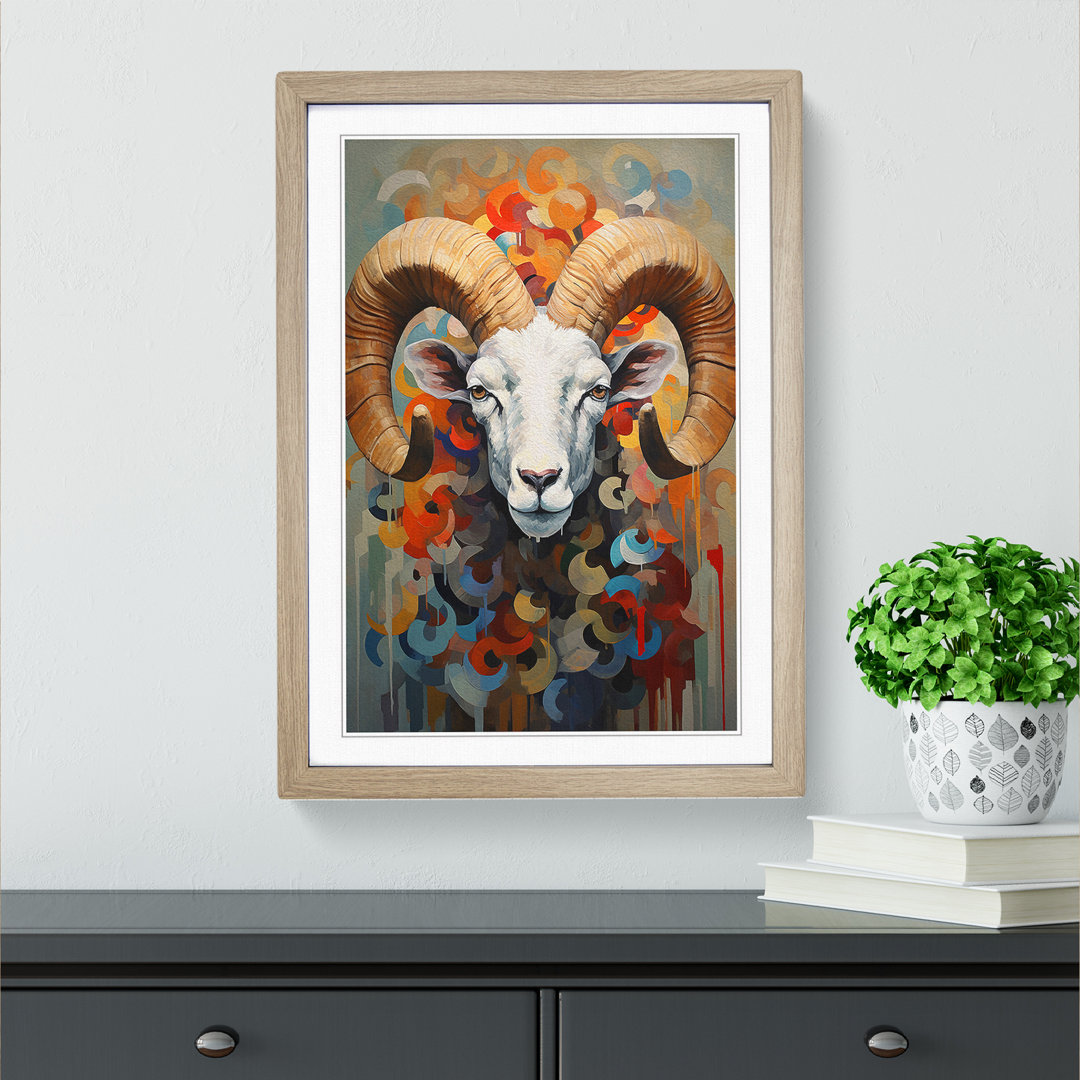 Ram Sheep Dadaism - Framed Print