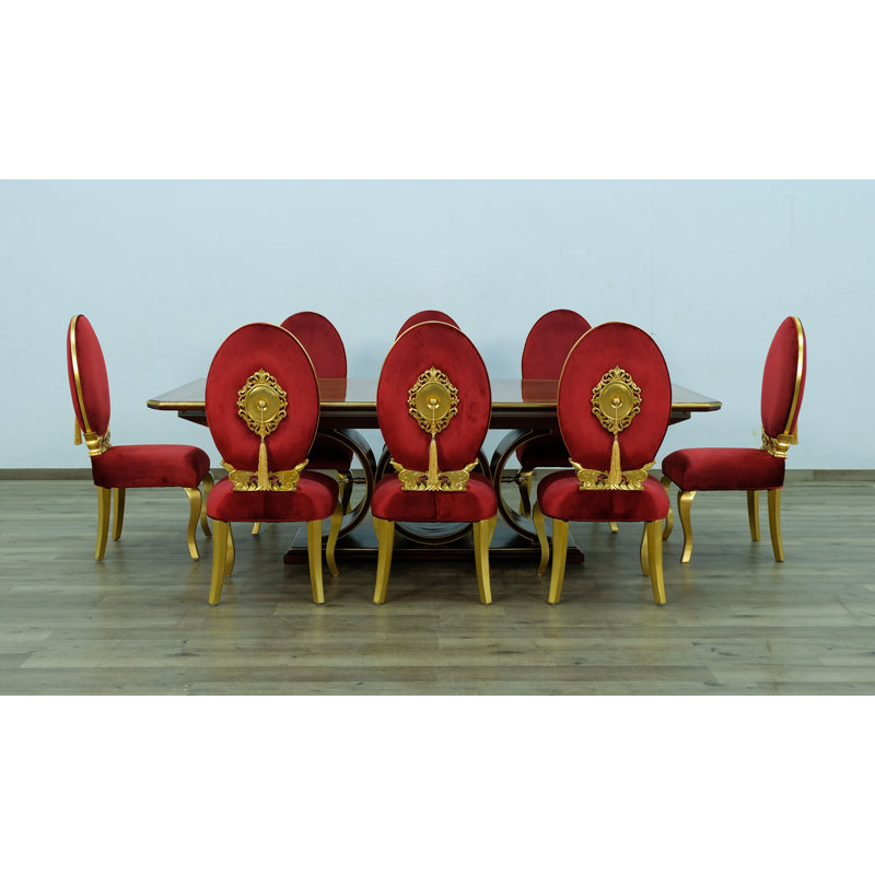 Rosella 9 - Piece Extendable Dining Set, Red