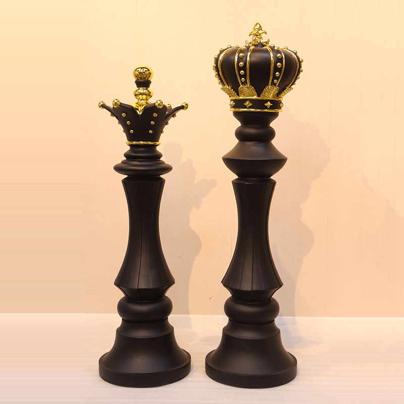 Pièces d'échecs à carreaux 68 po