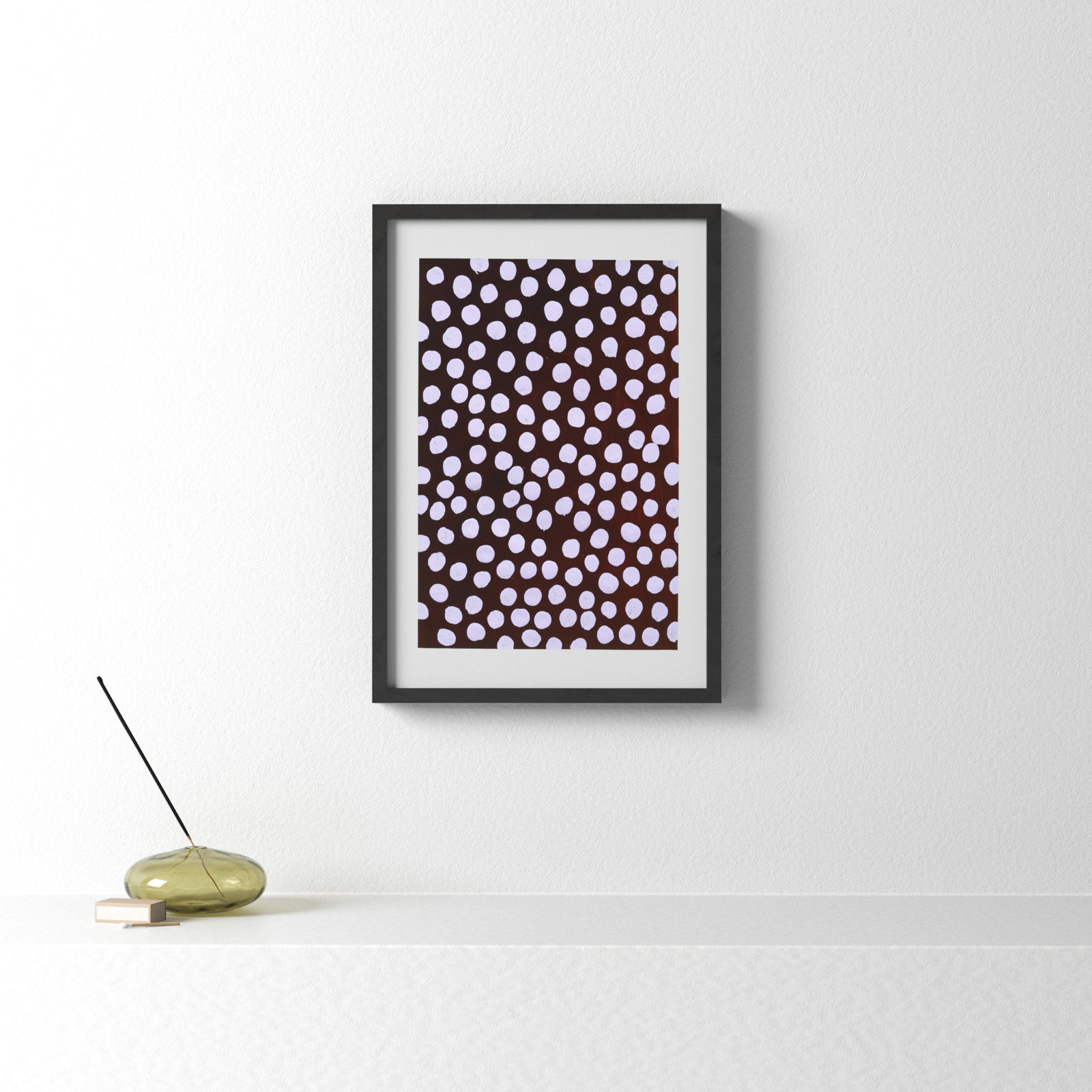 Navi "Lilac on Maroon" Painting, Black, 20" H x 14" W x 1.25" D