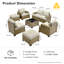 Ensemble de conversation en osier / rotin pour 5 personnes avec coussins Wahkon-588384264
