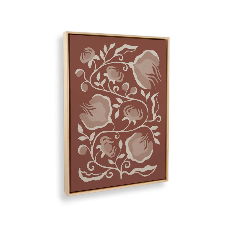 «Illuminated Floral I» par Yvette St. Amant, reproduction d'art, 36 W x 48 H, Tan, Framed Canvas