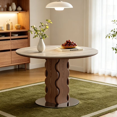 Mid-Century Walnut Rock Slab Table