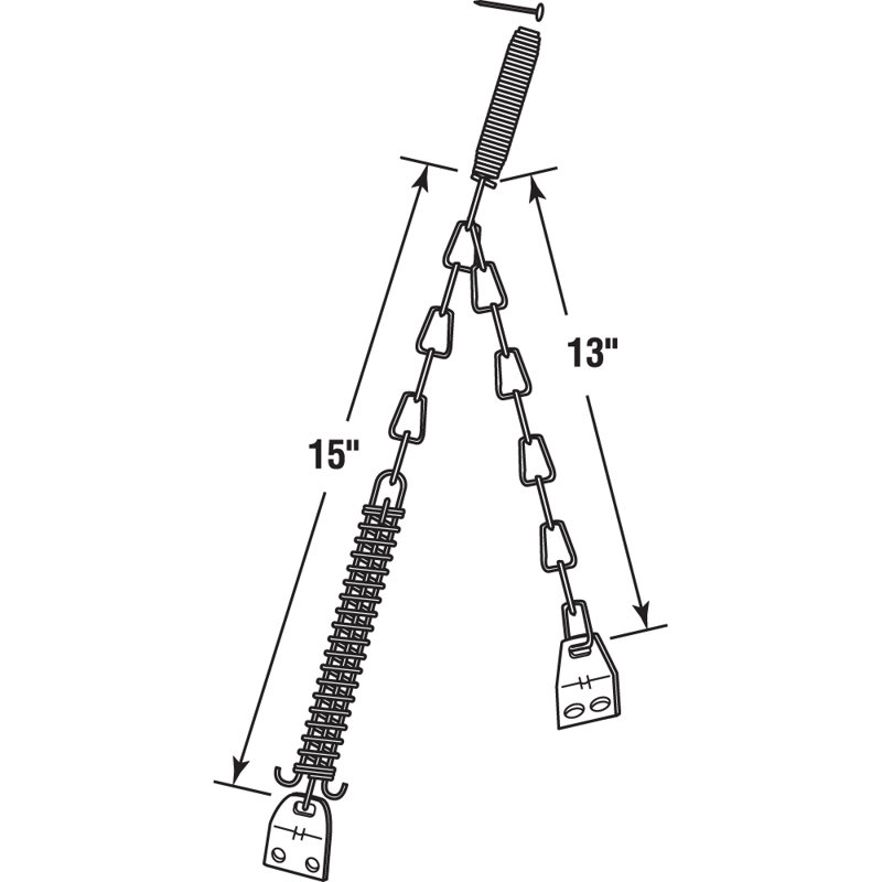 Chaîne de protection de porte et ressort Prime-Line, zingué (paquet de 1)