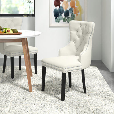 Chaise parsons rembourrée en velours Kirsten