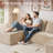 Koyu No Assembly Required Compression Packed 4-Piece Cloudelle Plush Corduroy Fabric Cloud Boneless Sectional With U-Shape Chaise,Modern Modular Sofa With Deep Seat-215074631-215074625