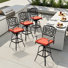Swivel Aluminum Outdoor 29.7" Bar Stool With Sunbrella Cushion