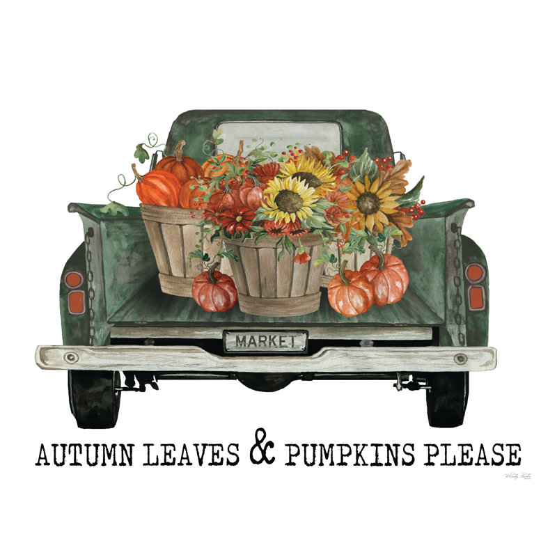 «Avaley Autumn Leaves And Pumpkins Veuillez sur toile» par Cindy Jacobs, H 8 po x l 12 po