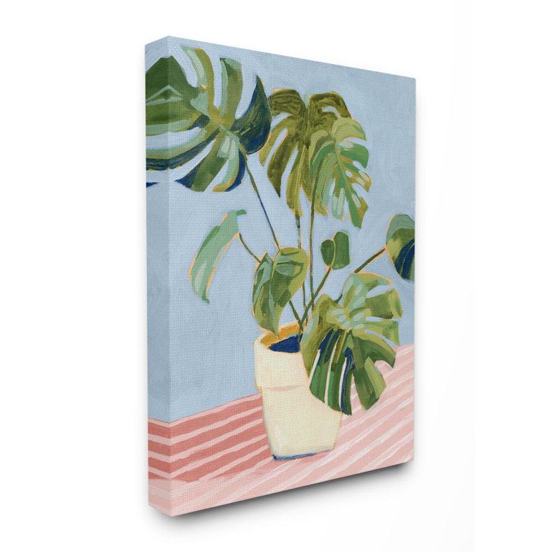 «Monstera d'intérieur plante feuilles» par Victoria Borges - impression d'art graphique, H 40 po x l 30 po x 1,5 po