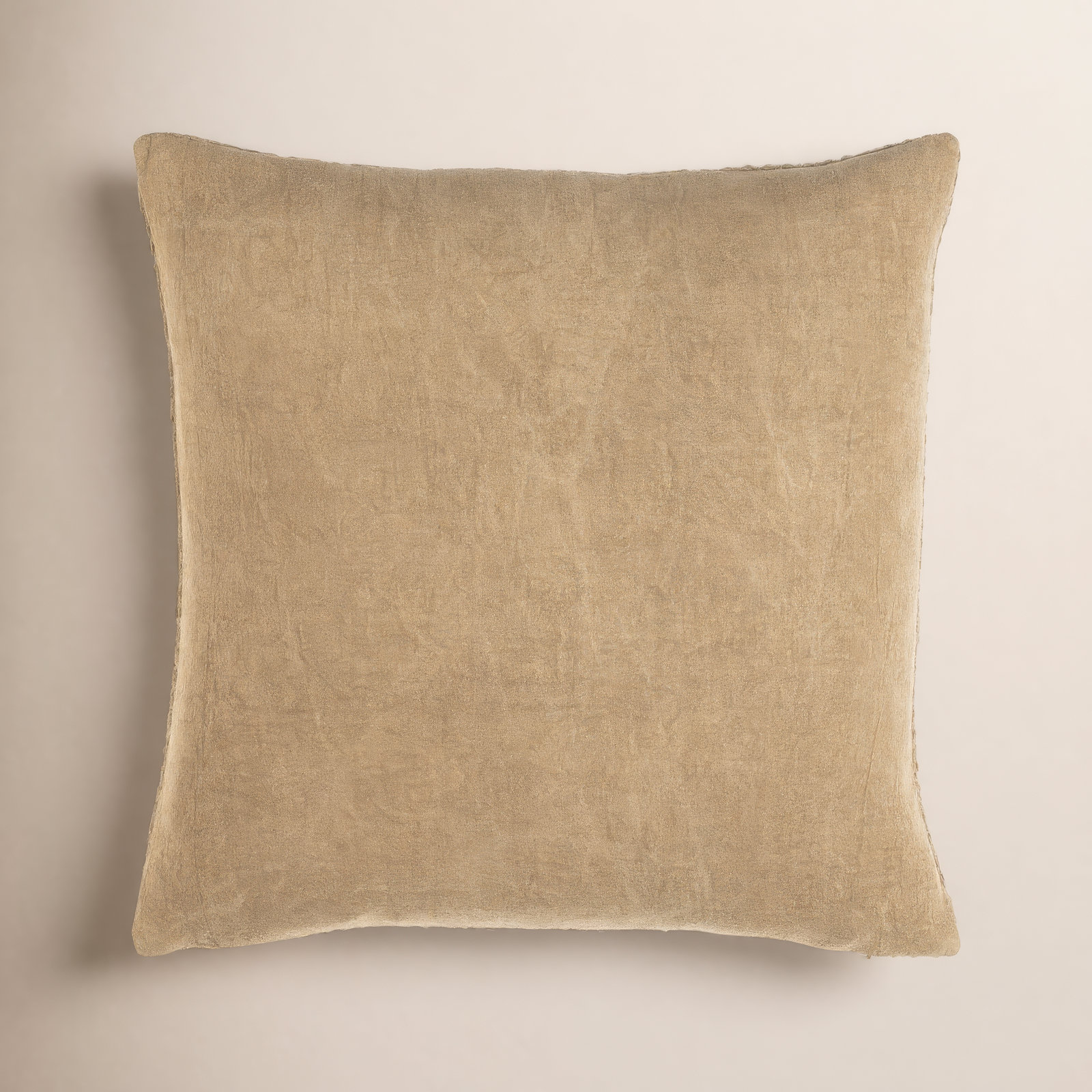 Clovis Cotton Throw Pillow, Beige, 18" x 18", Poly Fill