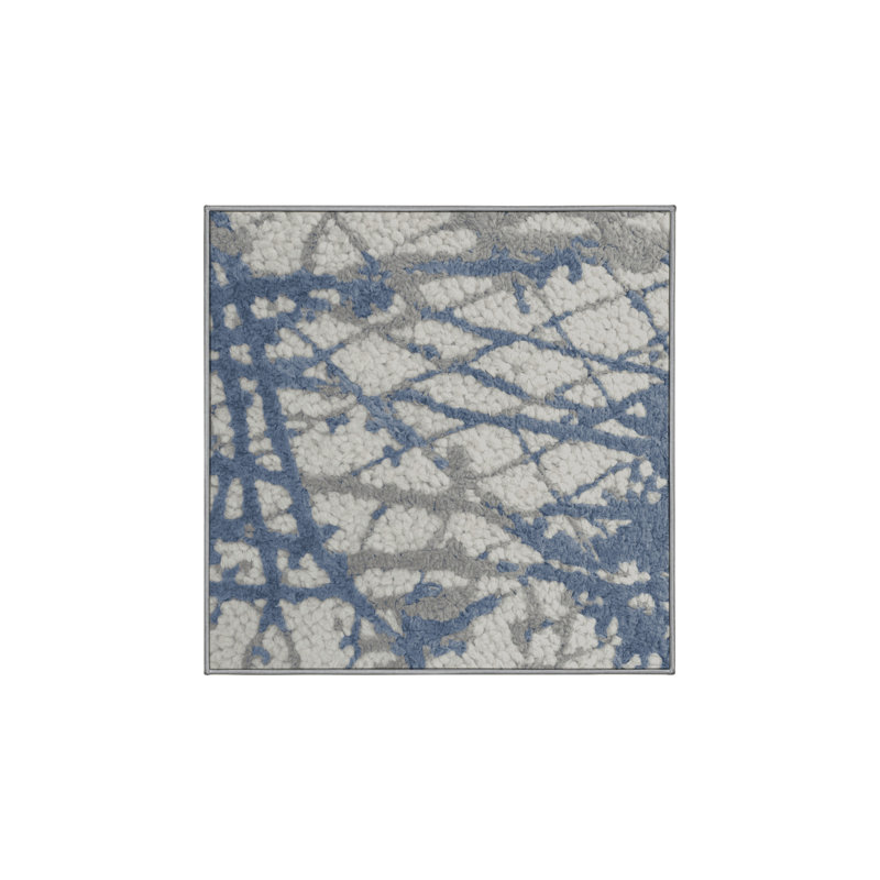 Tapis gris soyeux et moelleux, Carré 4 pi