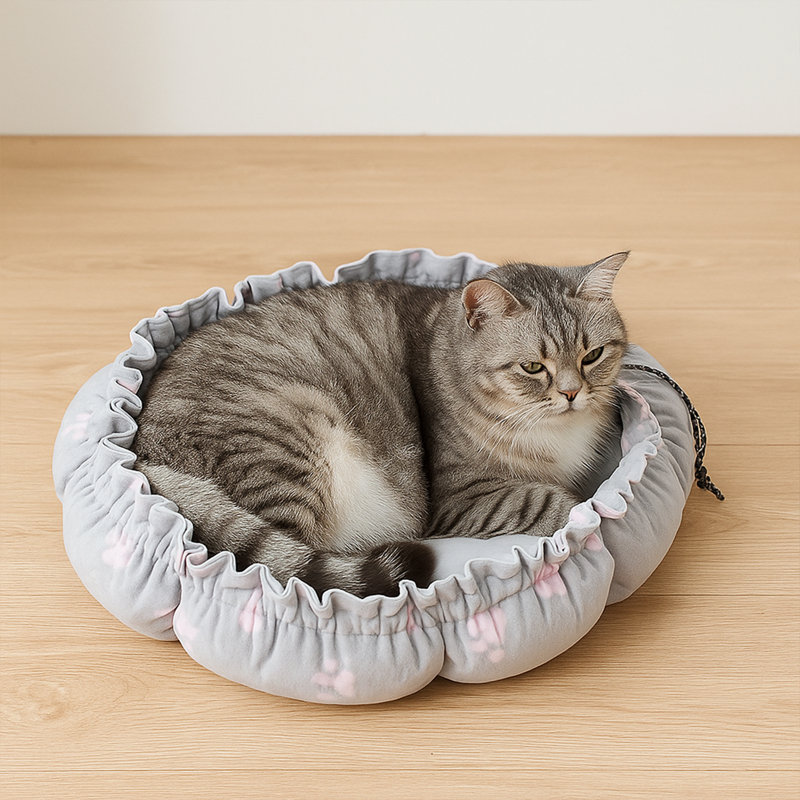 Lit pour chien et chat anti-angoisse intérieur, Gris, H 2,03 po x l 27,56 po x P 27,56 po