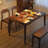 Retro Nut-Brown Rectangular Solid Wood Dining Table-1752333194