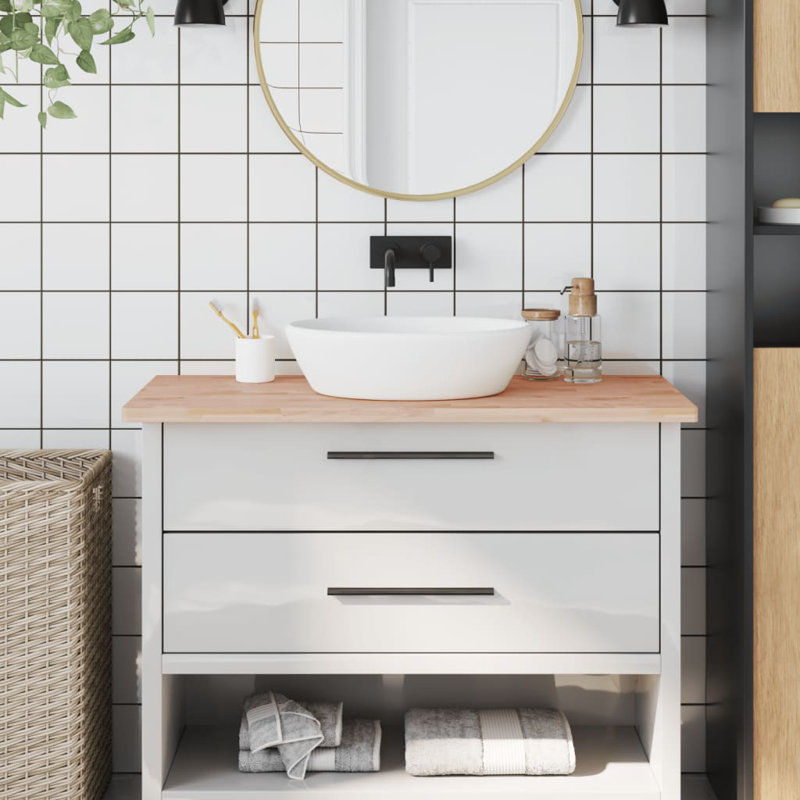 Nassar 100cm Solid Wood Bathroom Vanity Top