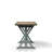 X Base Counter Height Dining Table In Blue, Solid Wood + Casual Blue With Base,
