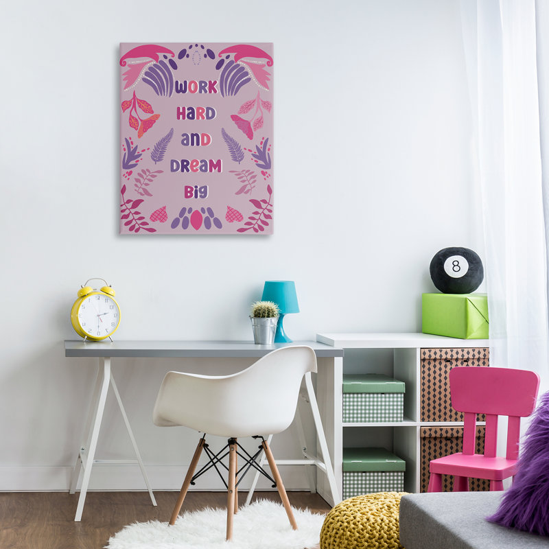 «Work Hard Dream Big Canvas», conception par Julia Fox, H 40 po x l 30 po
