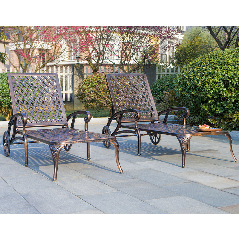 Ensemble de chaises longues inclinables 74,6 po Nayanah
